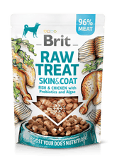 Brit Raw Treat Skin & Coat. Freeze-dried treat and topper. Fish & Chicken 40g